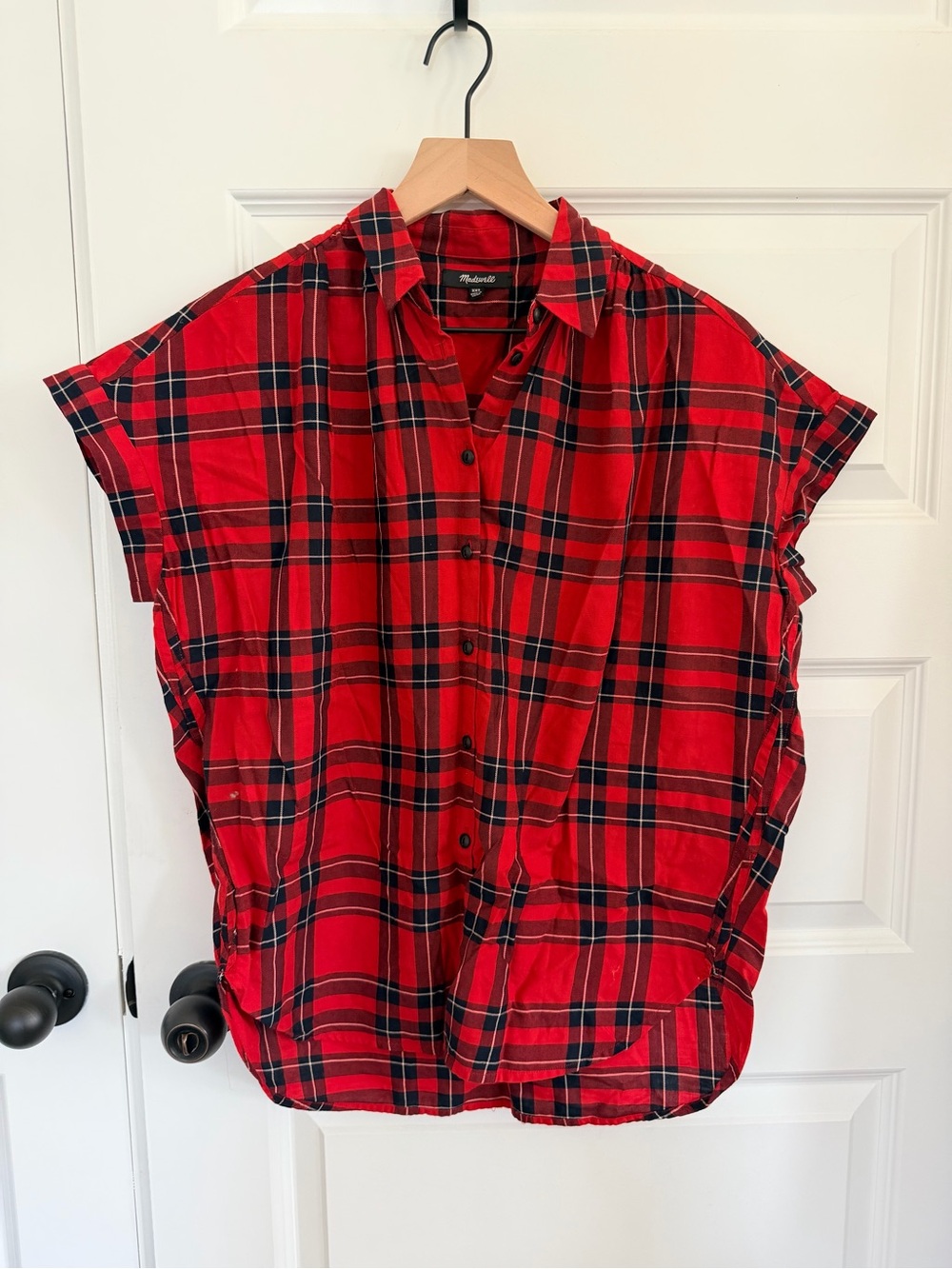 Madewell oversized button-down plaid xxs